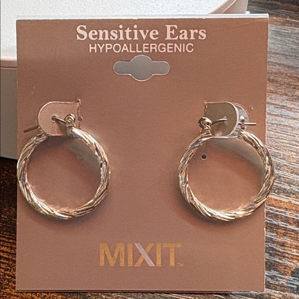 Twisted Silver Hoop Earrings